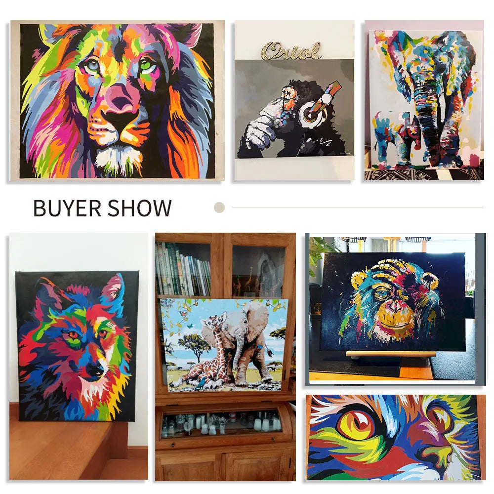 DIY Painting By Numbers Forest Animals