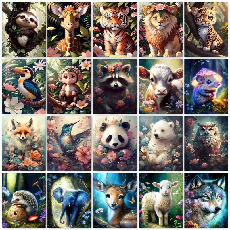 DIY Painting By Numbers Forest Animals