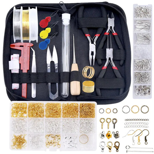 Jewelry Making Supplies Kit with Jewelry Tools Open Jump Rings Lobster Clasps Crimp Beads Earring Hooks Accessories for Jewelry